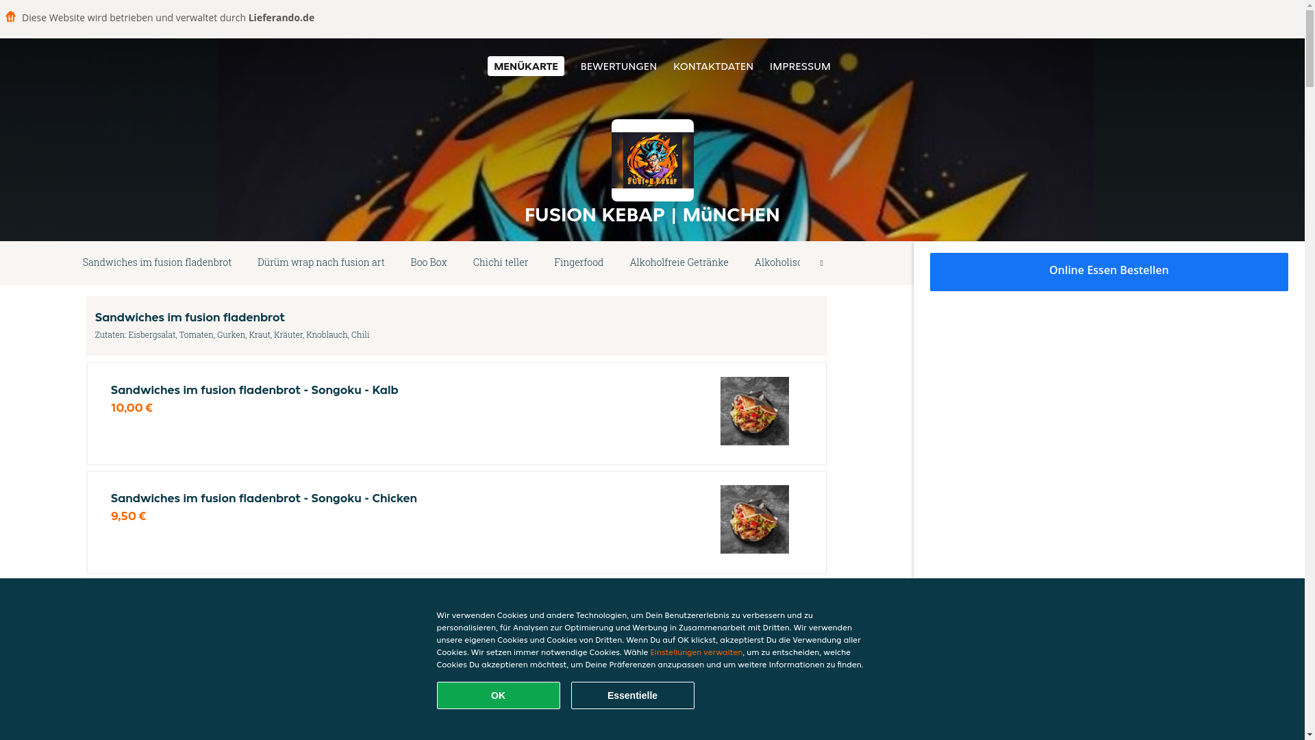 website screenshot of https://fusion-kebap-munchen.de/