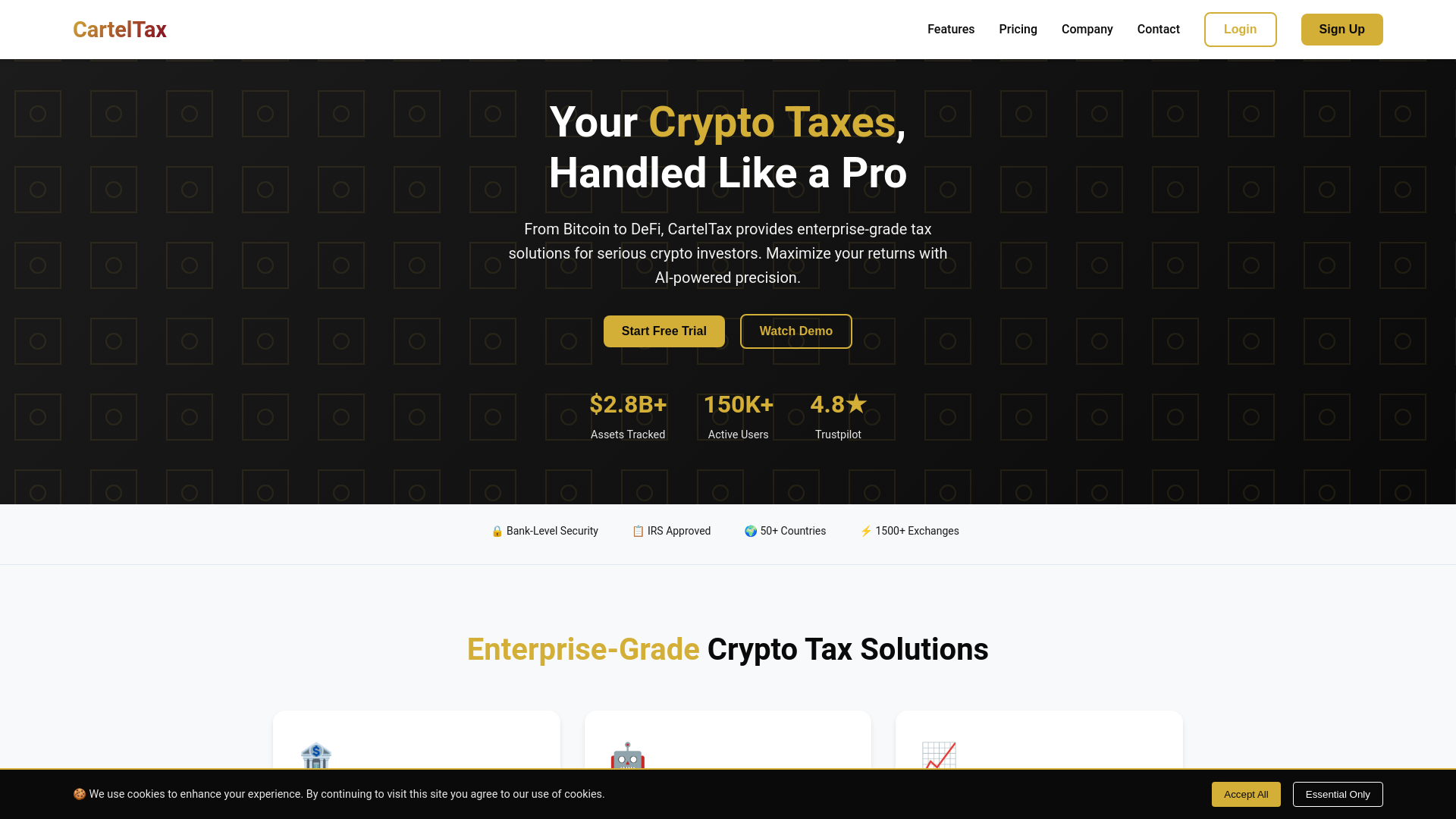 website screenshot of https://carteltax.online/