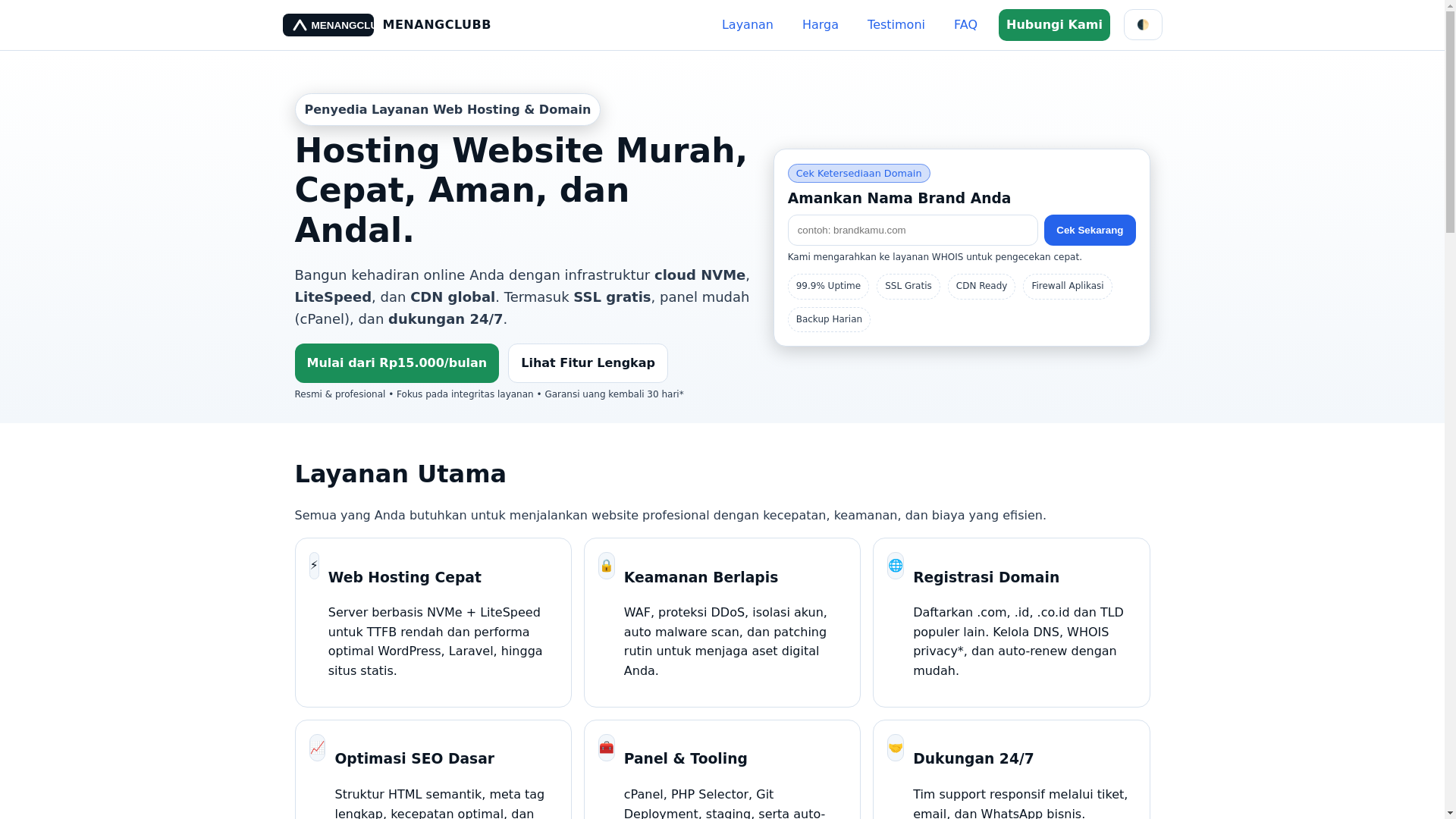 website screenshot of https://menangcl88.pages.dev/