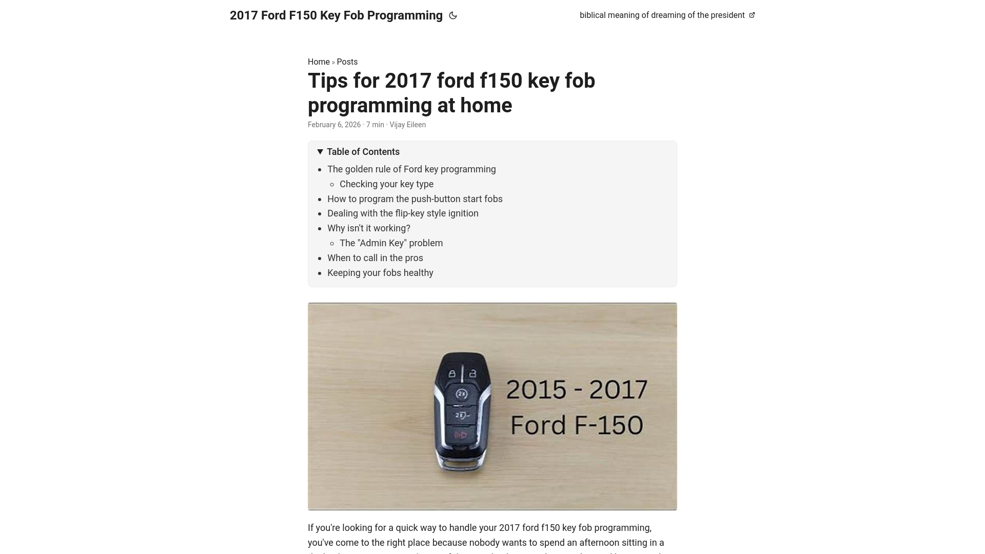 website screenshot of https://2017-ford-f150-key-fob-programming.pages.dev/