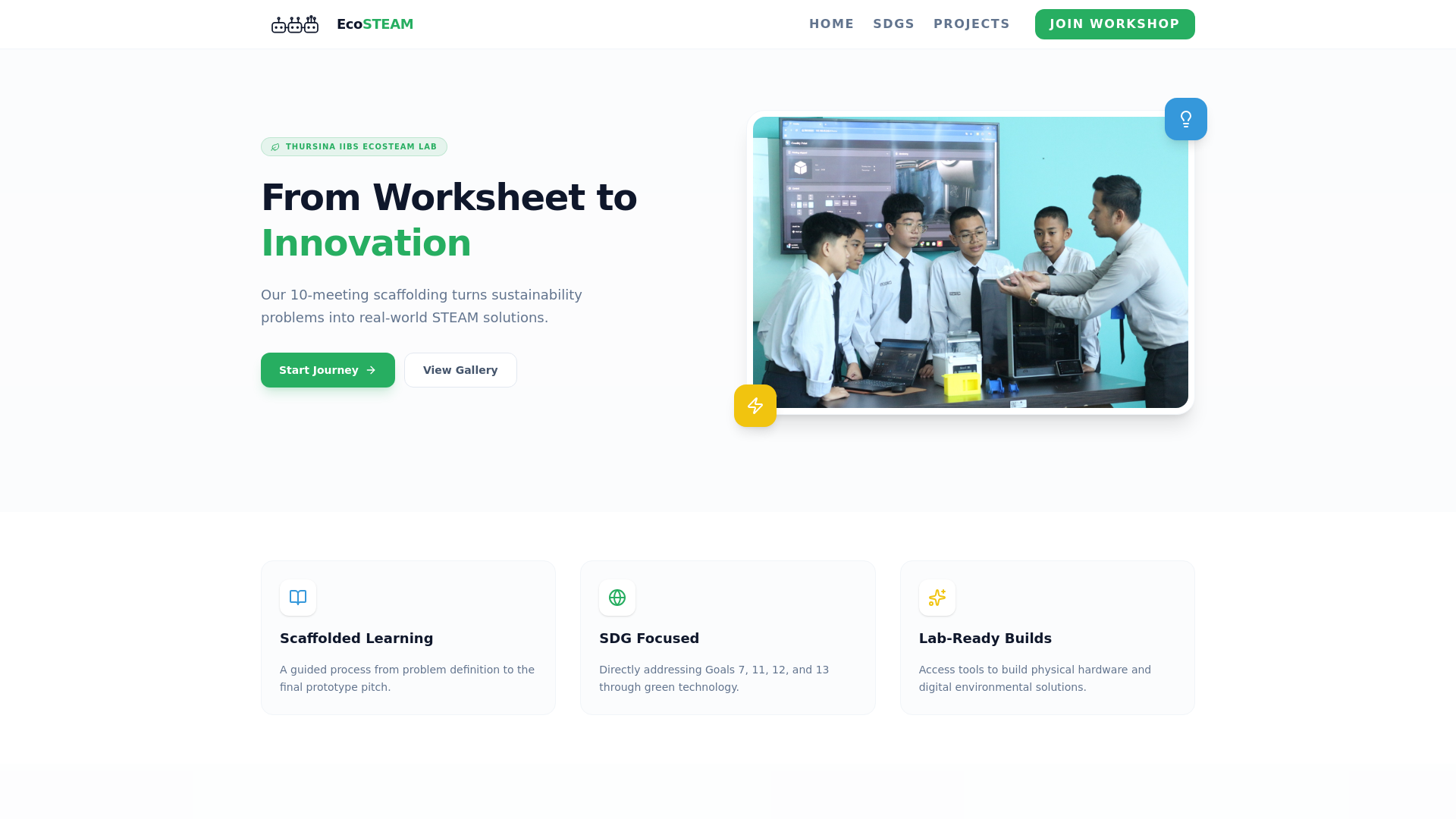 website screenshot of https://ecosteam.space/