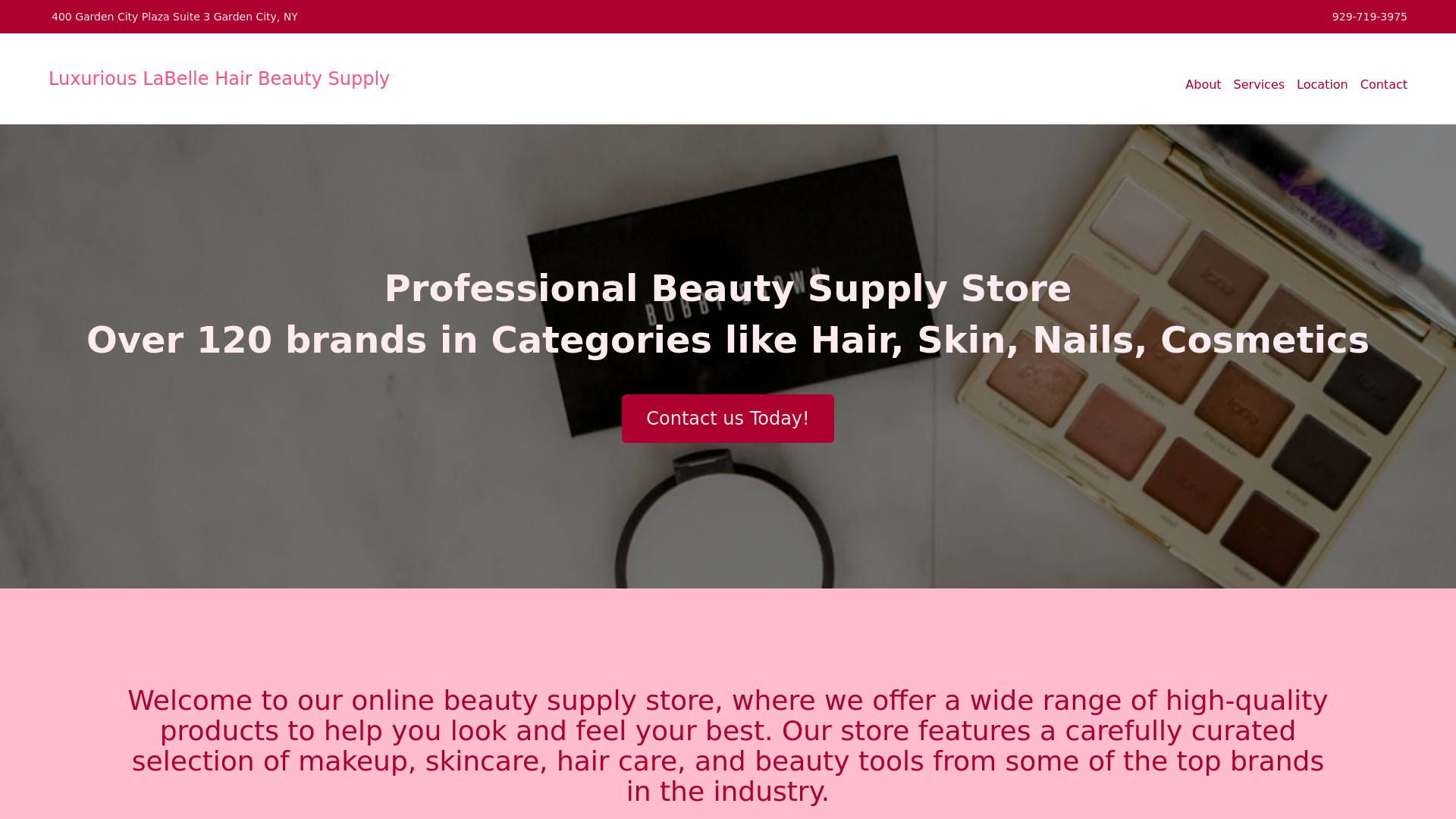 website screenshot of https://labellehairbeautysupply.com/