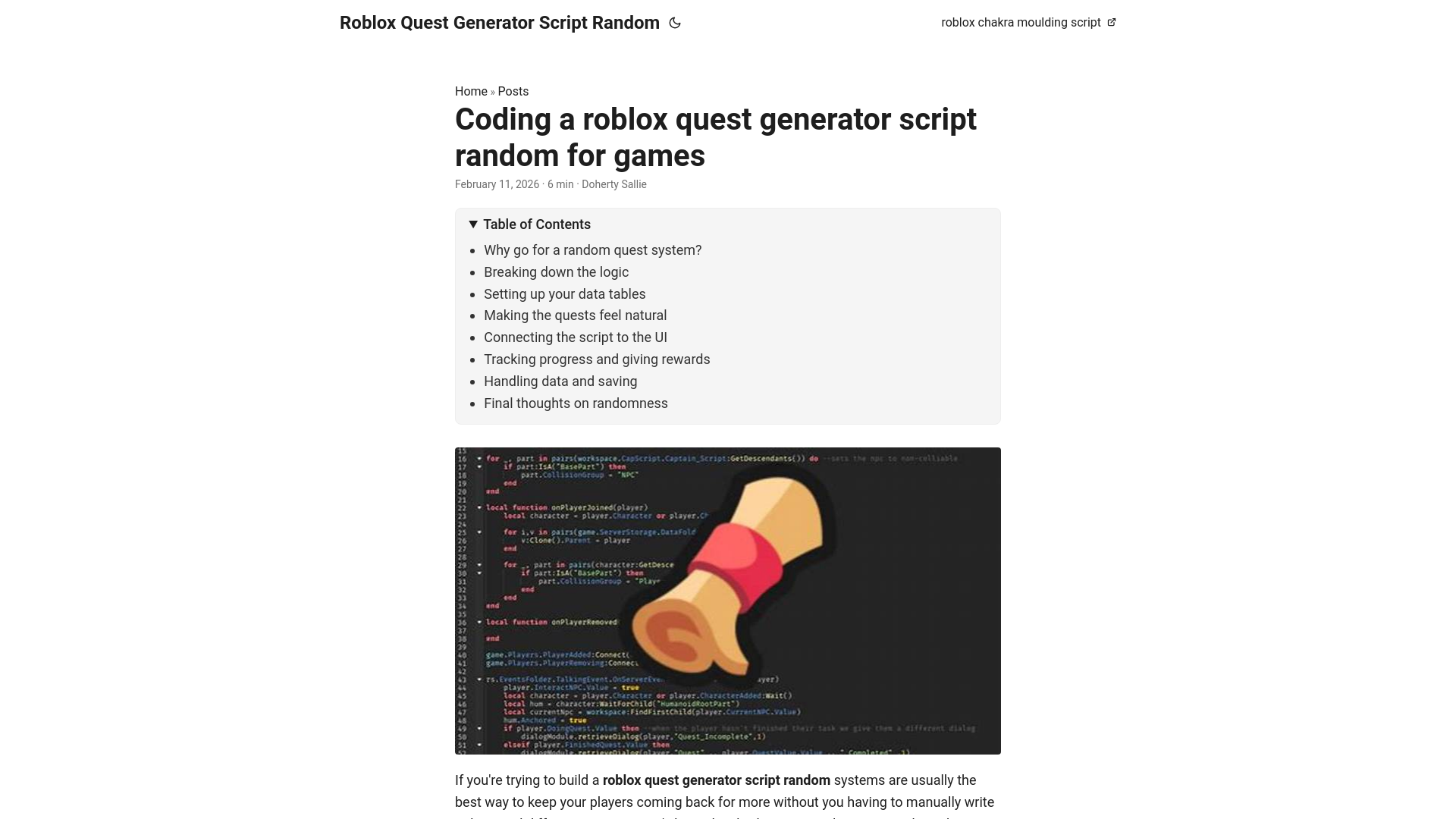website screenshot of https://roblox-quest-generator-script-random.pages.dev/