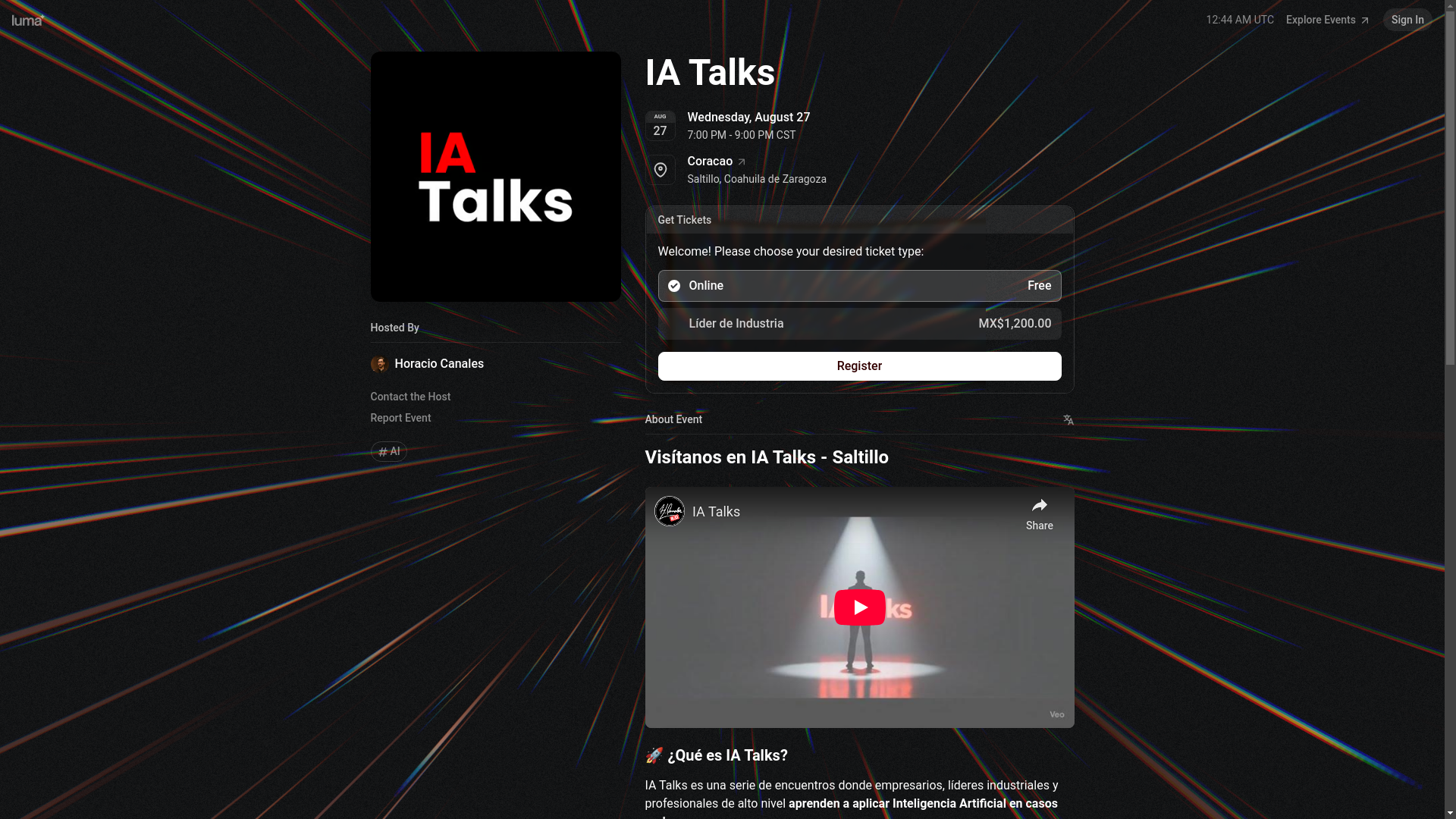 website screenshot of https://iatalks.org/