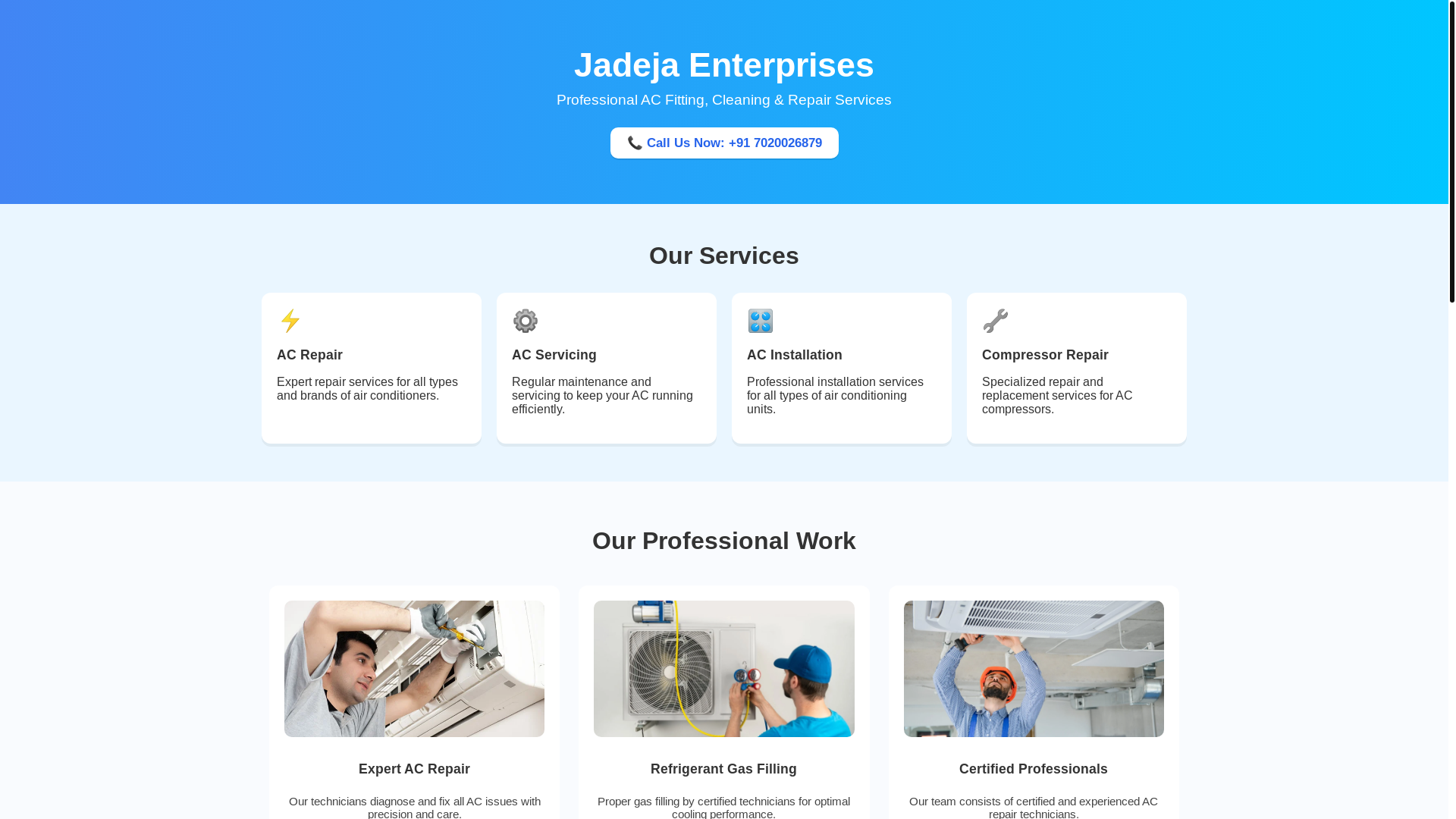 website screenshot of https://jadeja-enterprise.pages.dev/