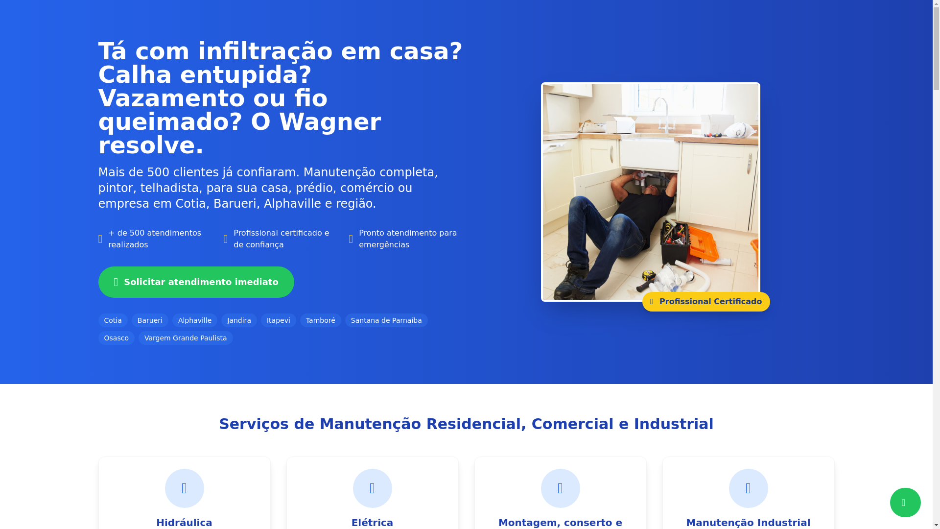 website screenshot of https://wagner24h.com.br/