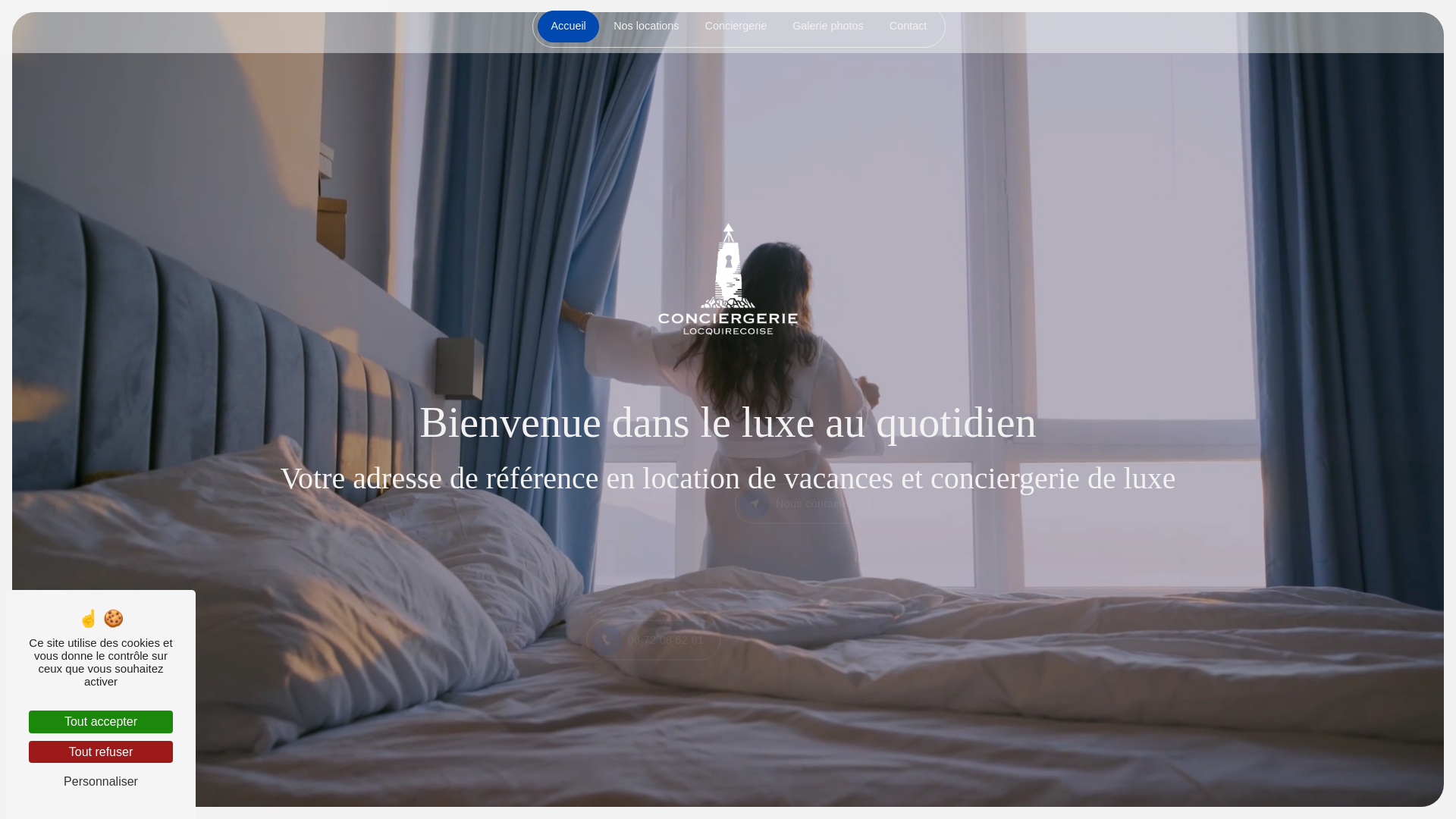 website screenshot of https://conciergerie-locquirecoise.fr/