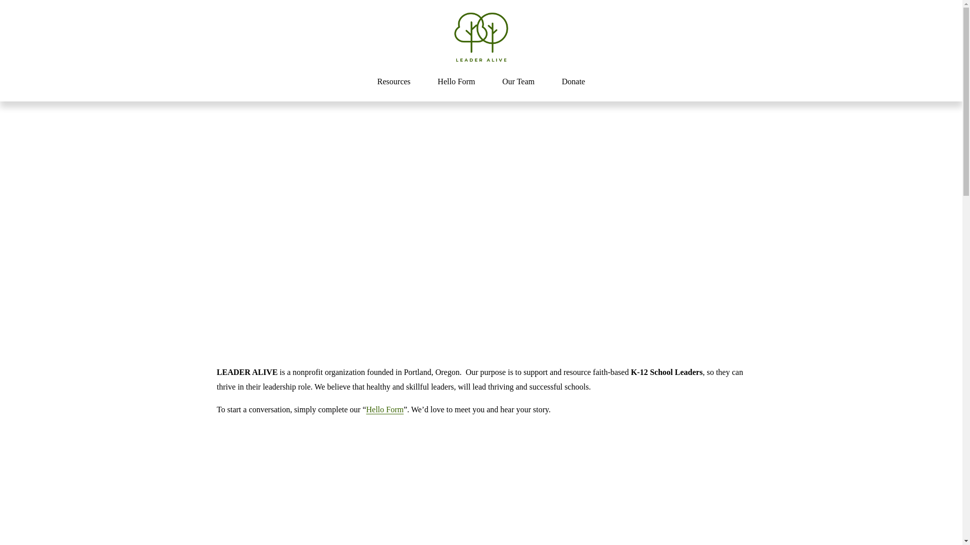 website screenshot of https://leaderalive.school/
