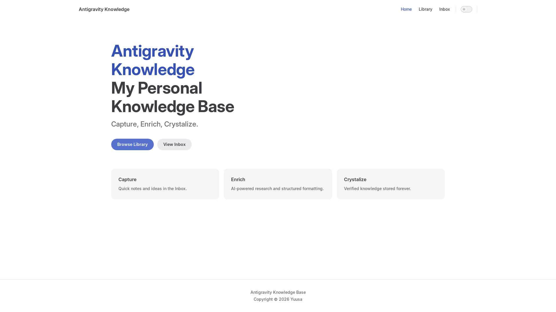 website screenshot of https://antigravity-knowledge.pages.dev/