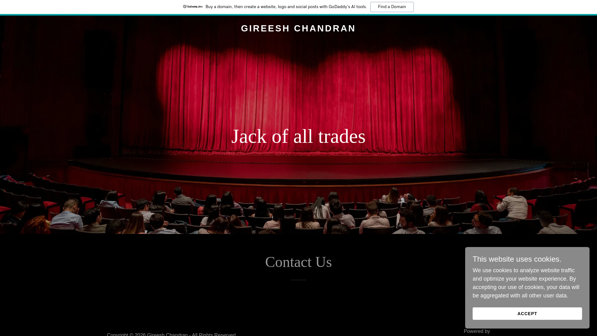 website screenshot of https://gireeshchandran.com/