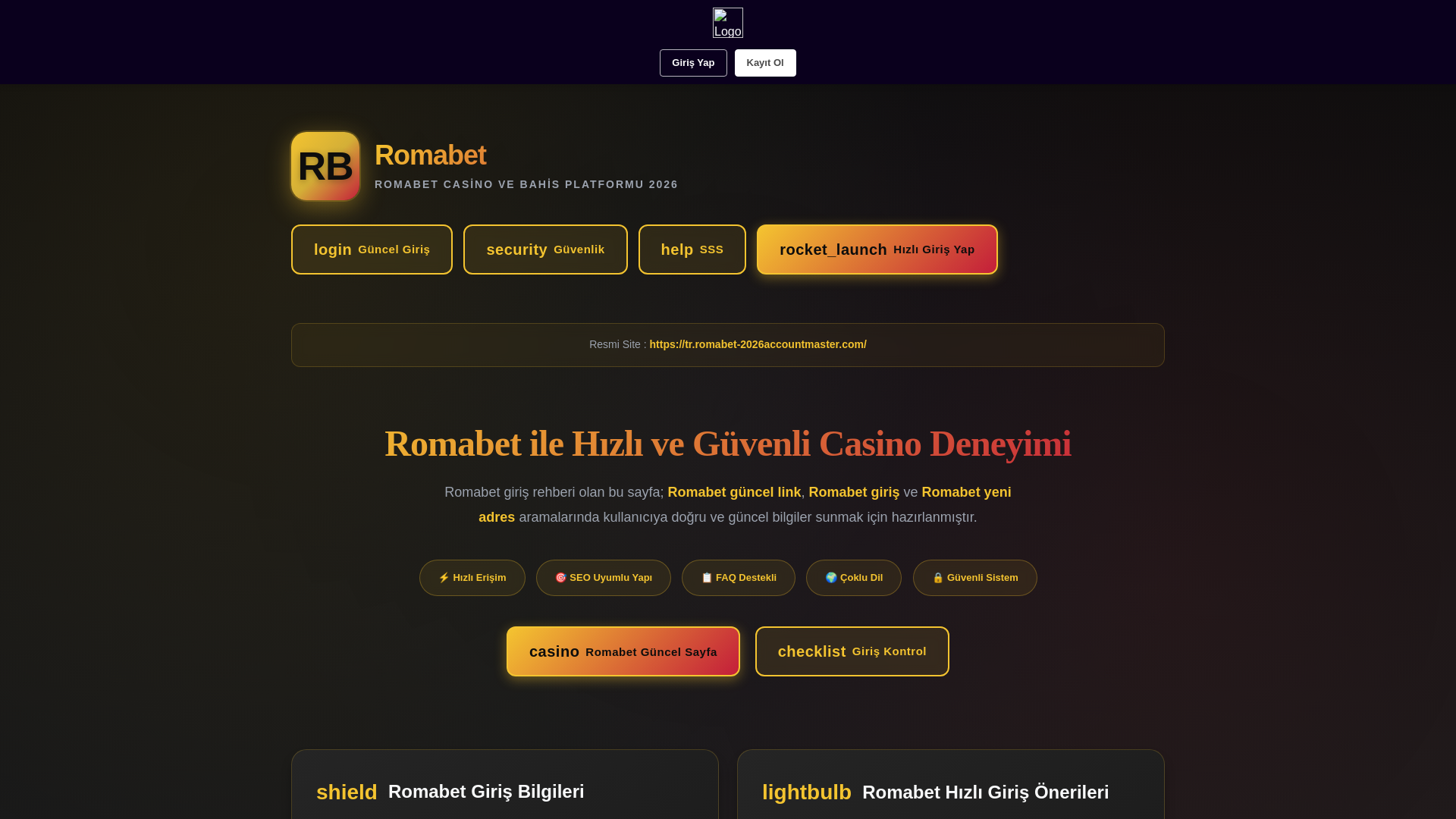 website screenshot of https://tr.romabet-2026accountmaster.com