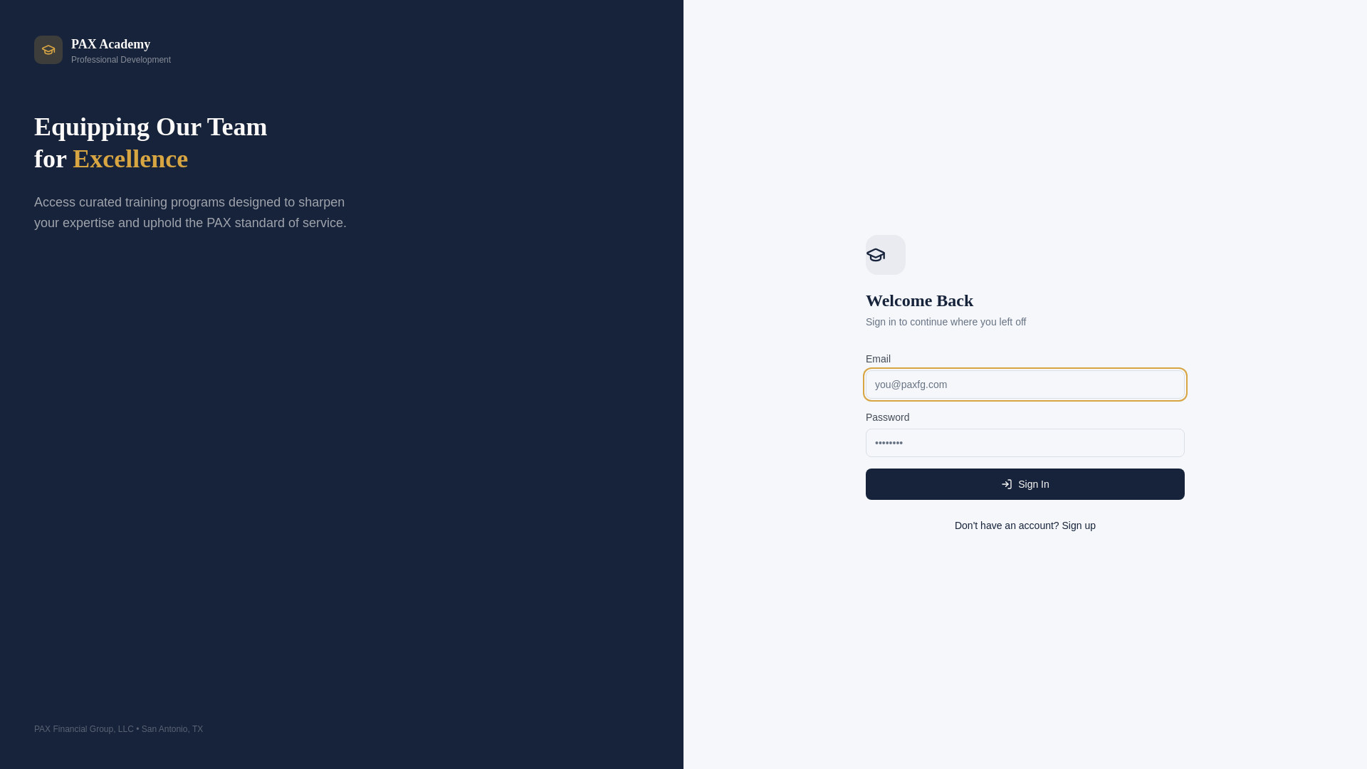 website screenshot of https://paxfinancialgroup.ai/