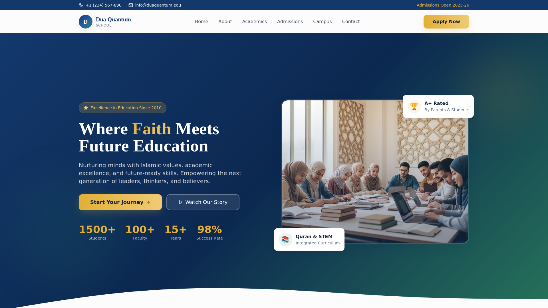 website screenshot of https://dua-quantum-journey.pages.dev/