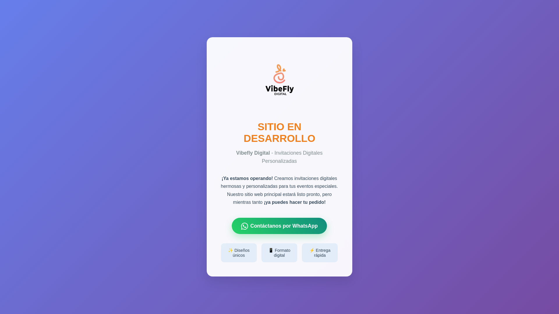 website screenshot of https://vibeflydigital-landing.pages.dev/