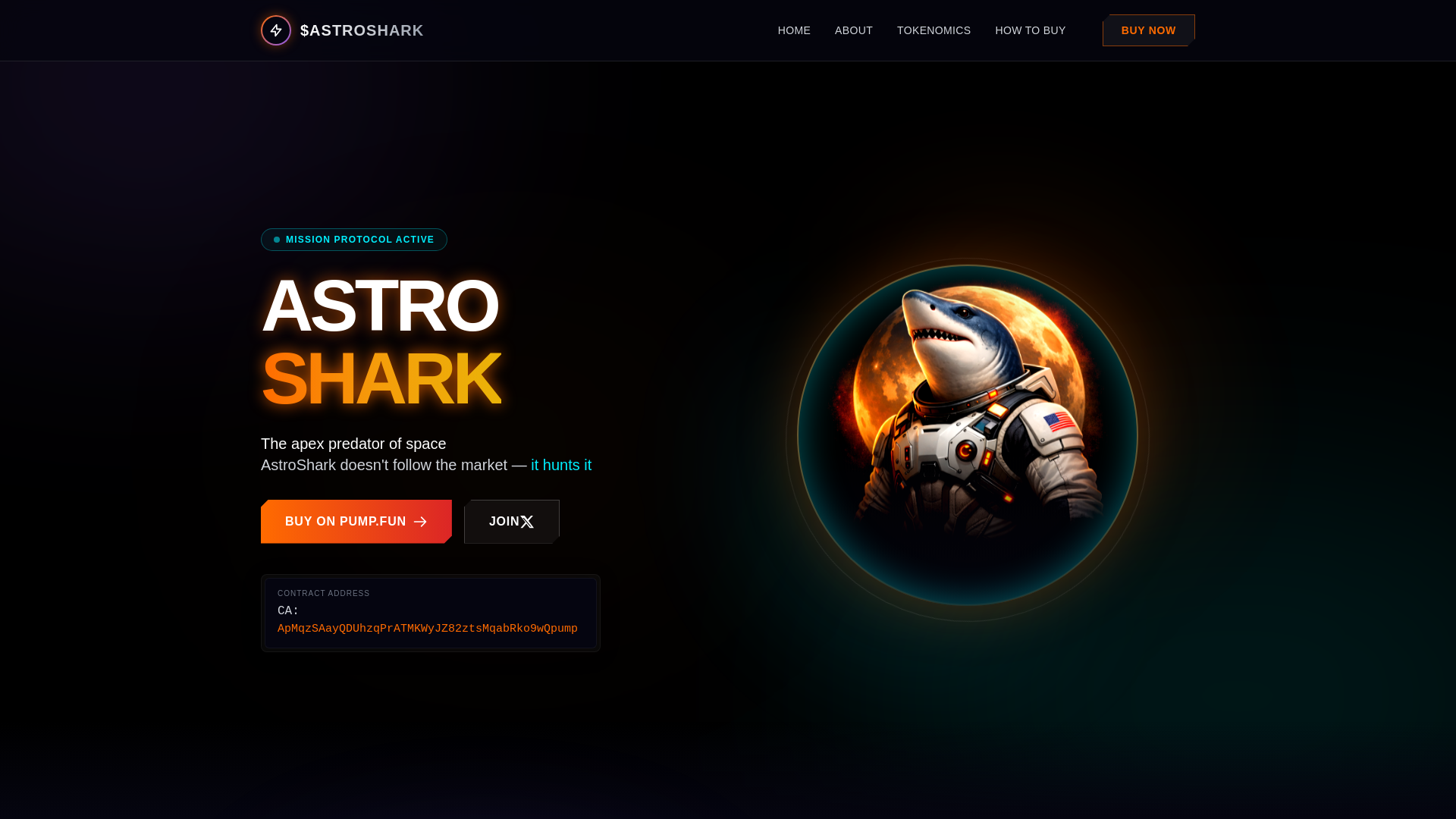 website screenshot of https://astroshark.top/