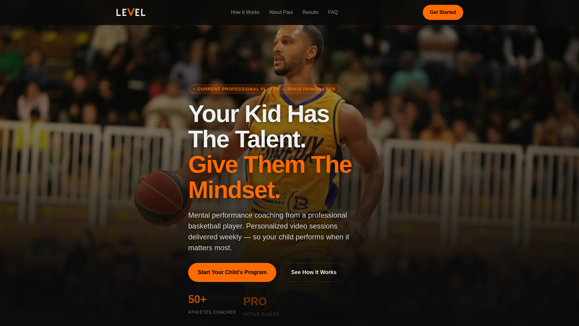 website screenshot of https://level-basketball.pages.dev/
