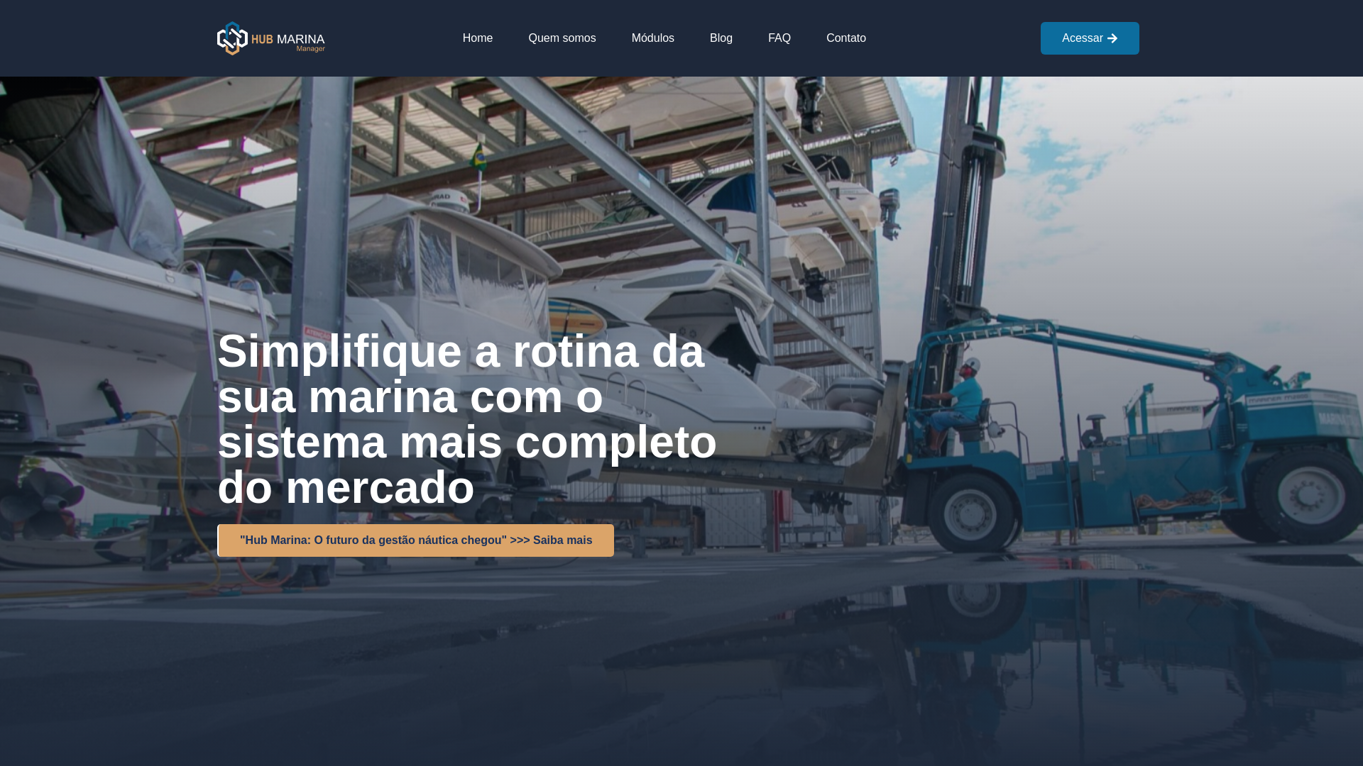 website screenshot of https://hubmarina.com/