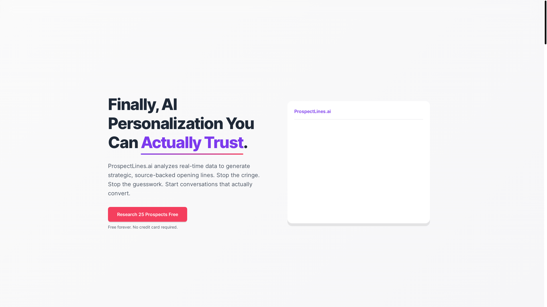 website screenshot of https://prospectlines-landing.pages.dev/