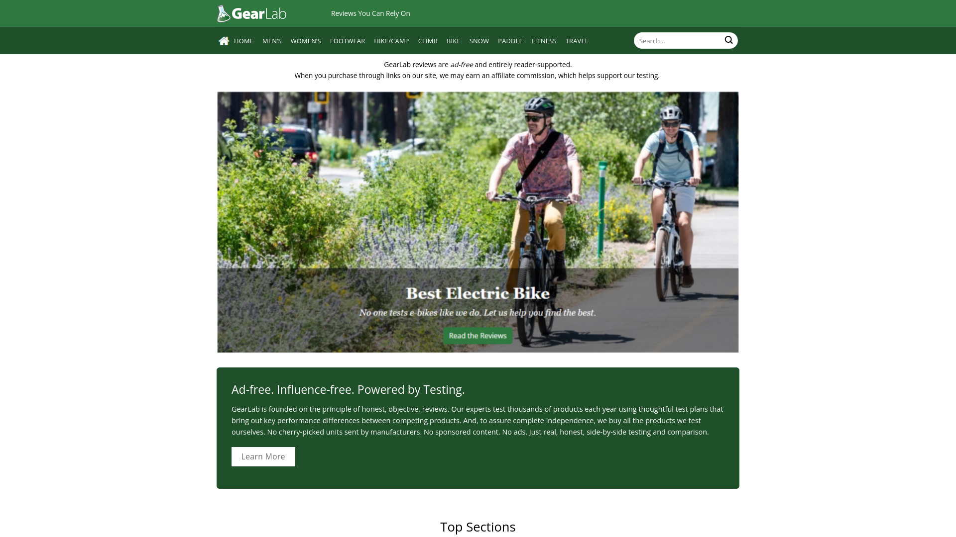 website screenshot of https://gearlabzone.com/