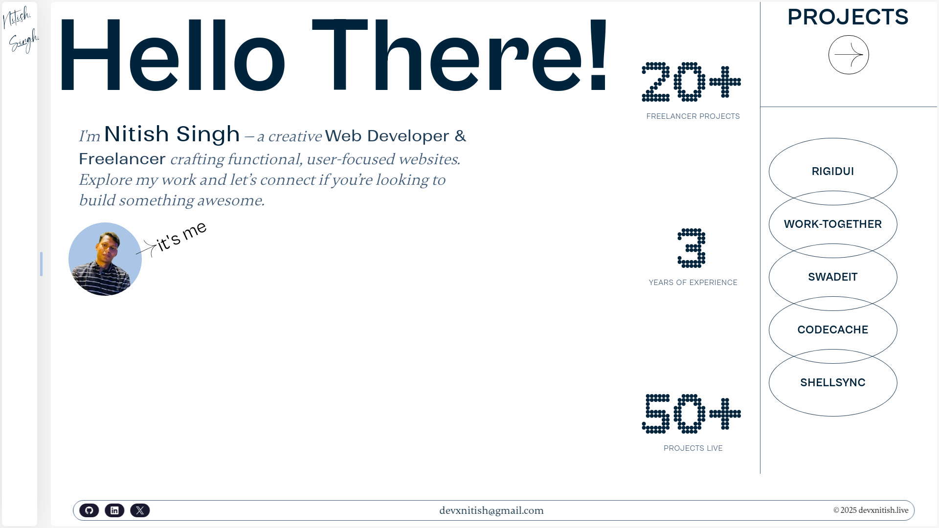 website screenshot of https://devxnitish.pages.dev/