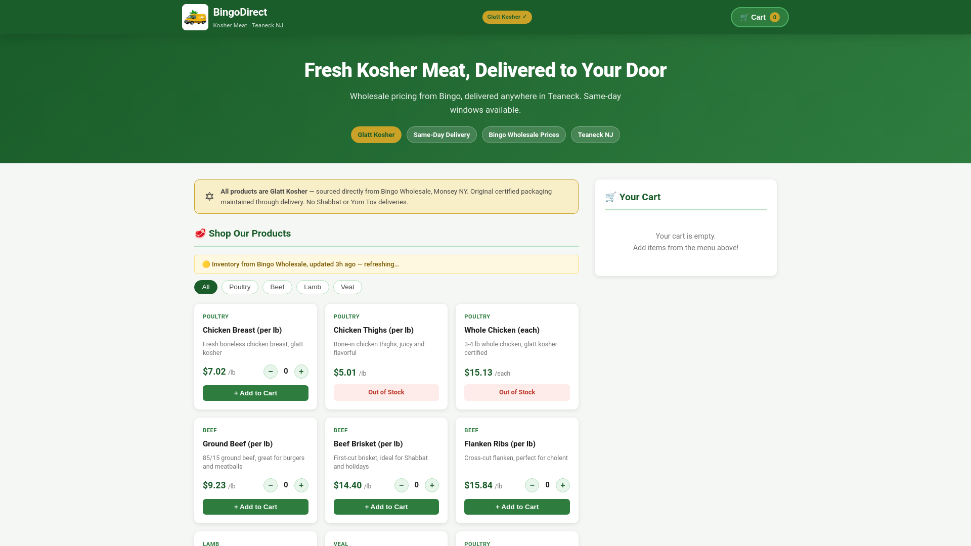 website screenshot of https://bingodirect.net/