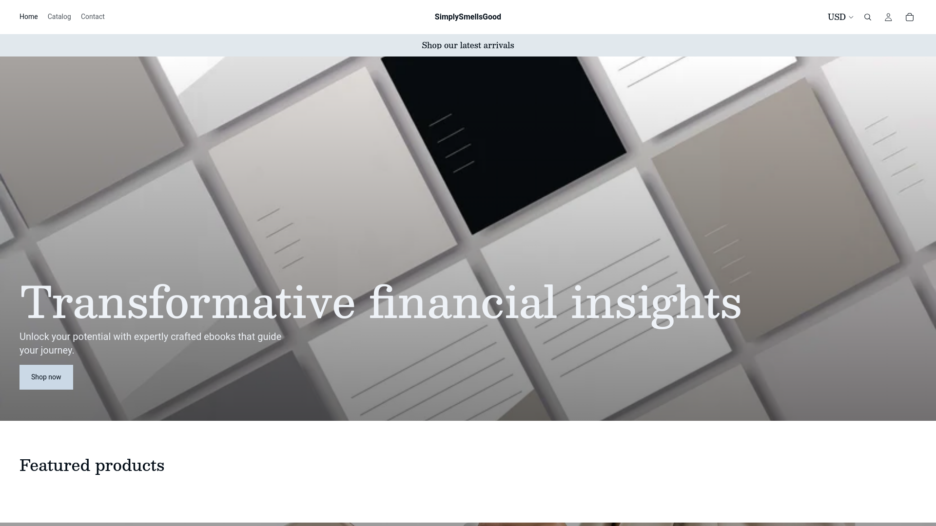 website screenshot of https://simplysmellsgood.store/