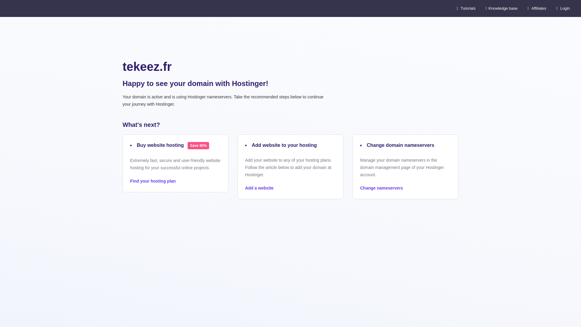 website screenshot of https://tekeez.fr/