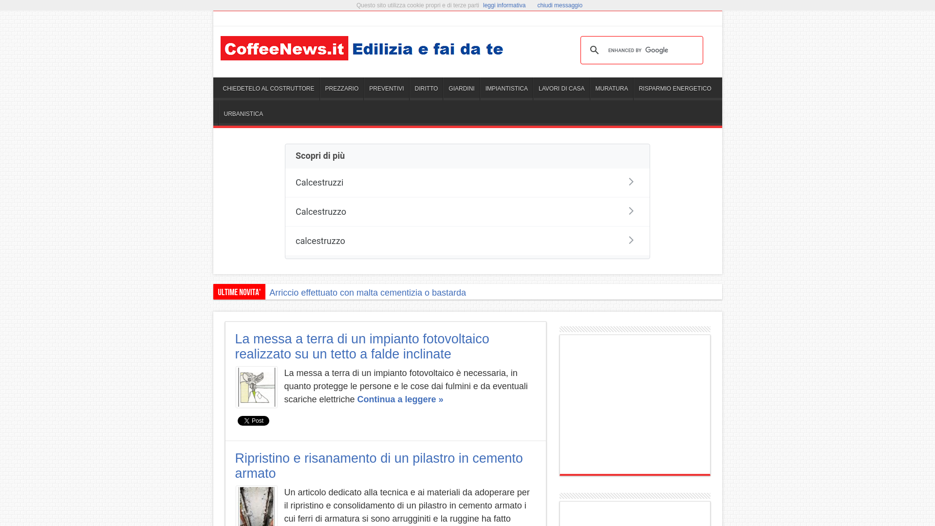 website screenshot of https://coffeenews.it