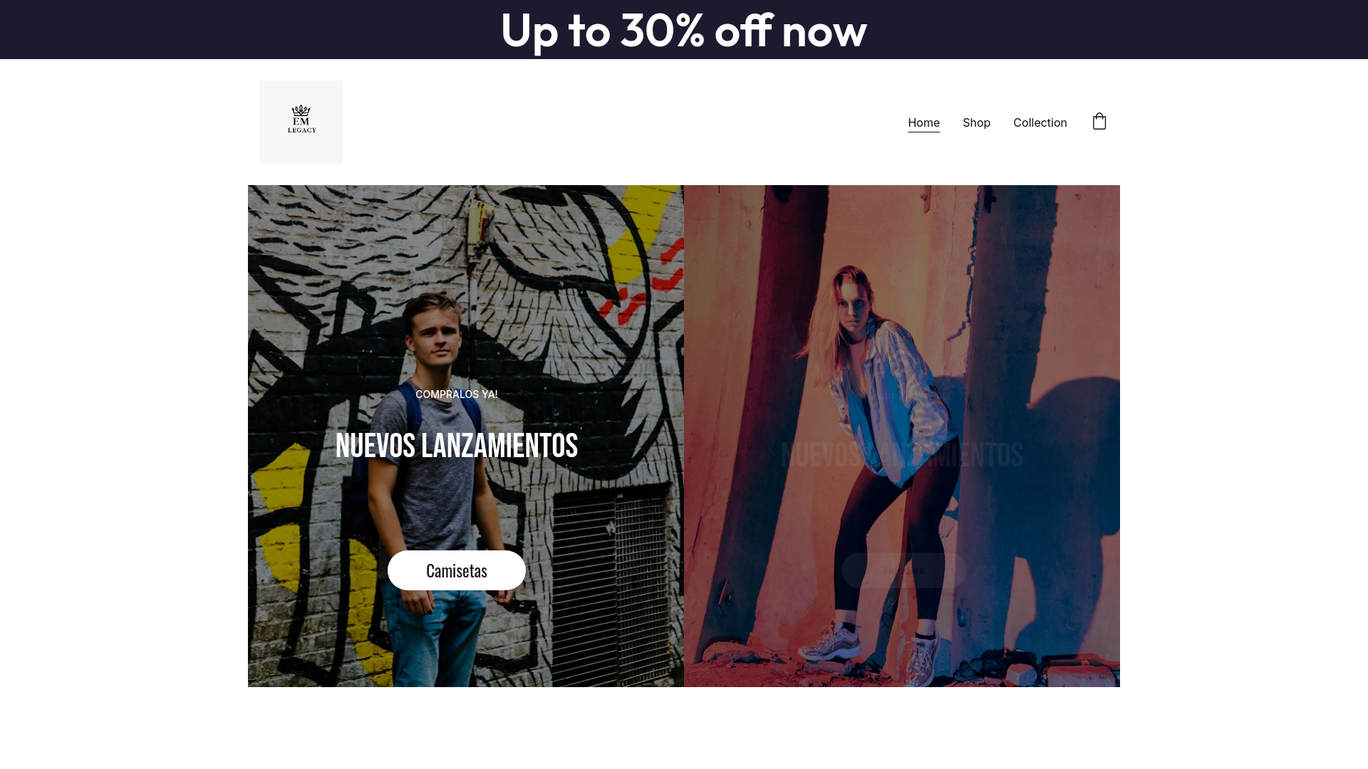 website screenshot of https://emlegacy.store/