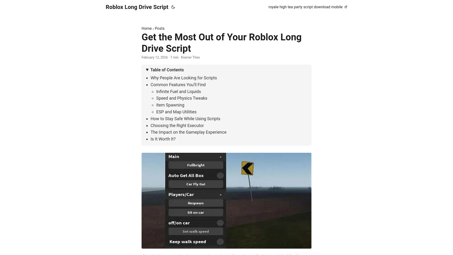 website screenshot of https://roblox-long-drive-script.pages.dev/