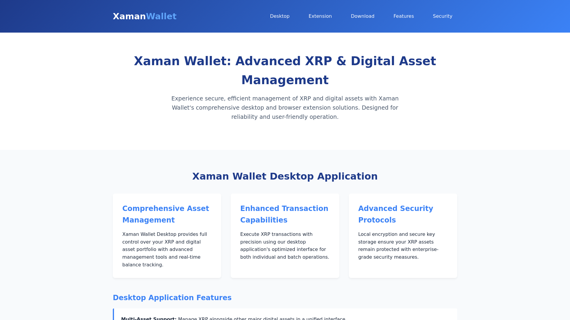 website screenshot of https://xaman.financial/