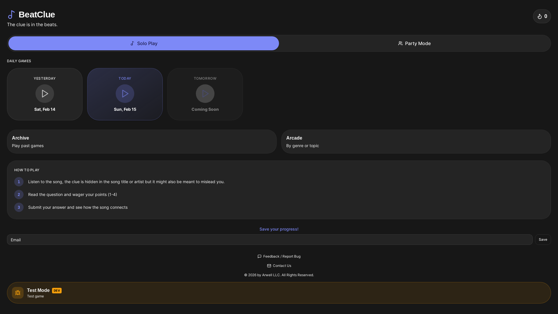 website screenshot of https://beatclue.com/