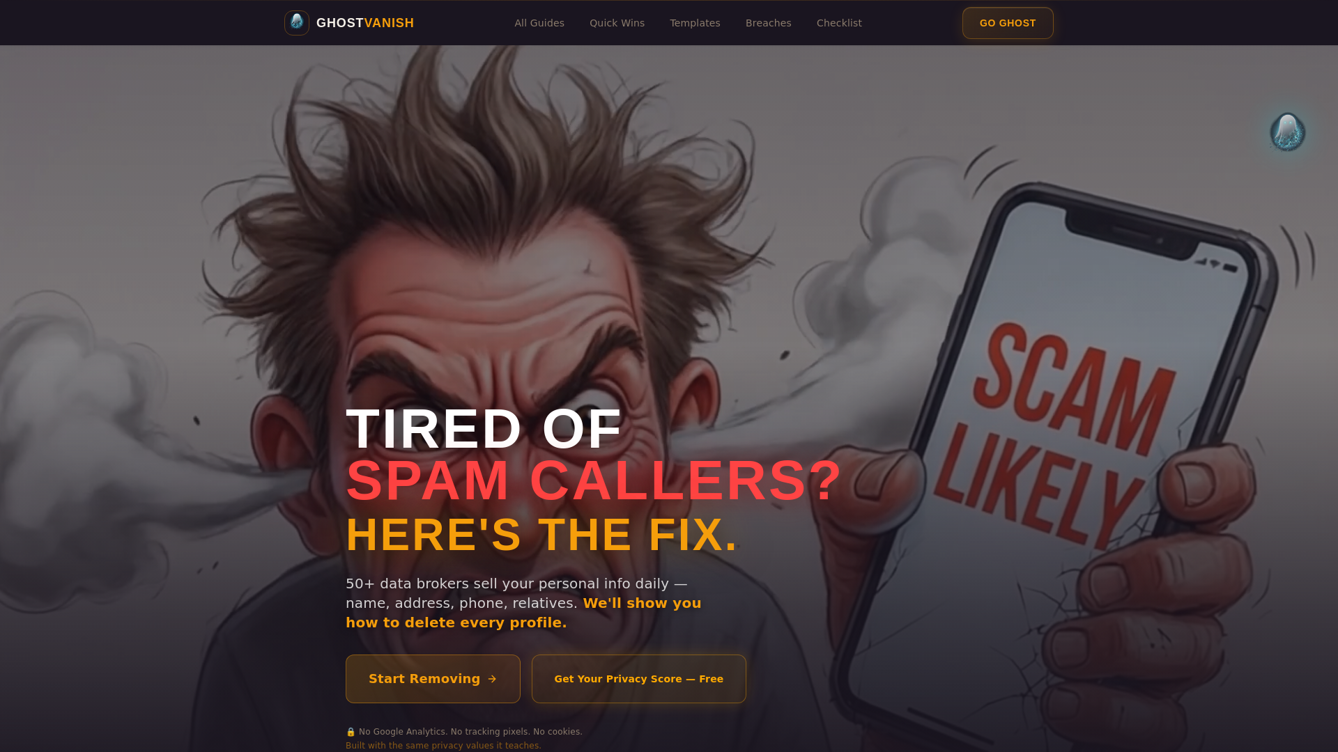 website screenshot of https://ghostvanish.com/