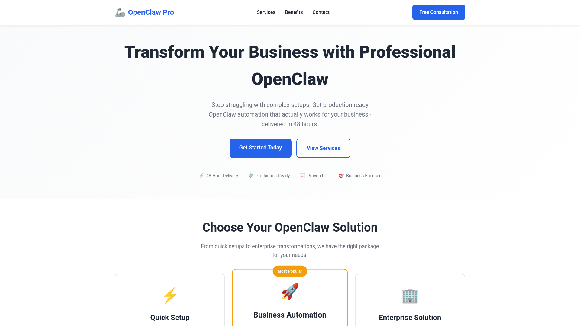 website screenshot of https://openclaw4me.pro/