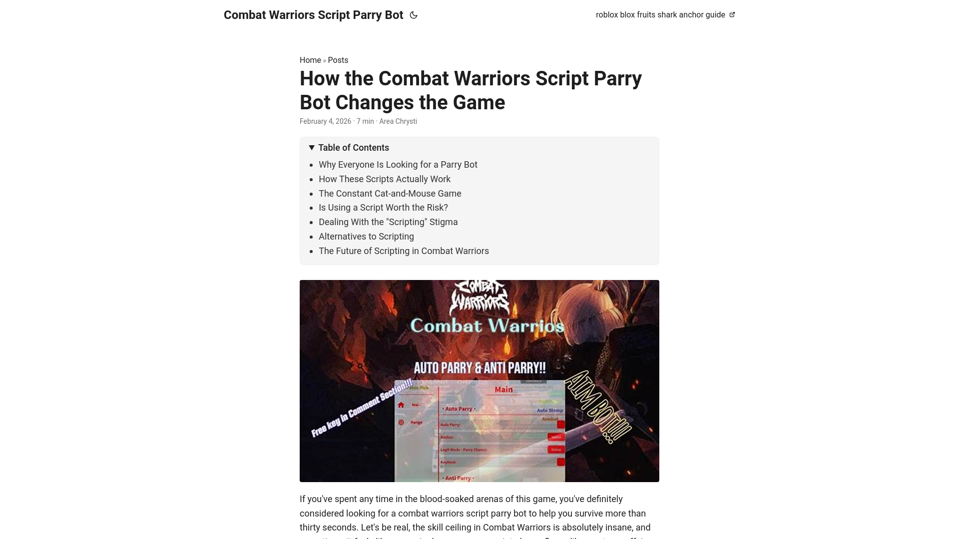 website screenshot of https://combat-warriors-script-parry-bot.pages.dev/
