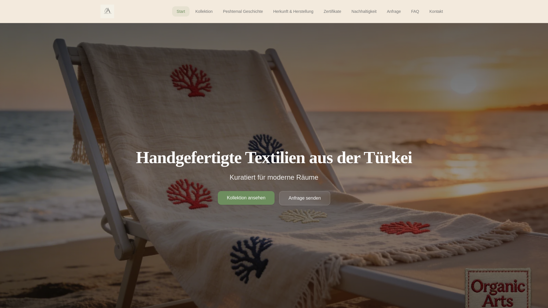 website screenshot of https://organicarts.de/