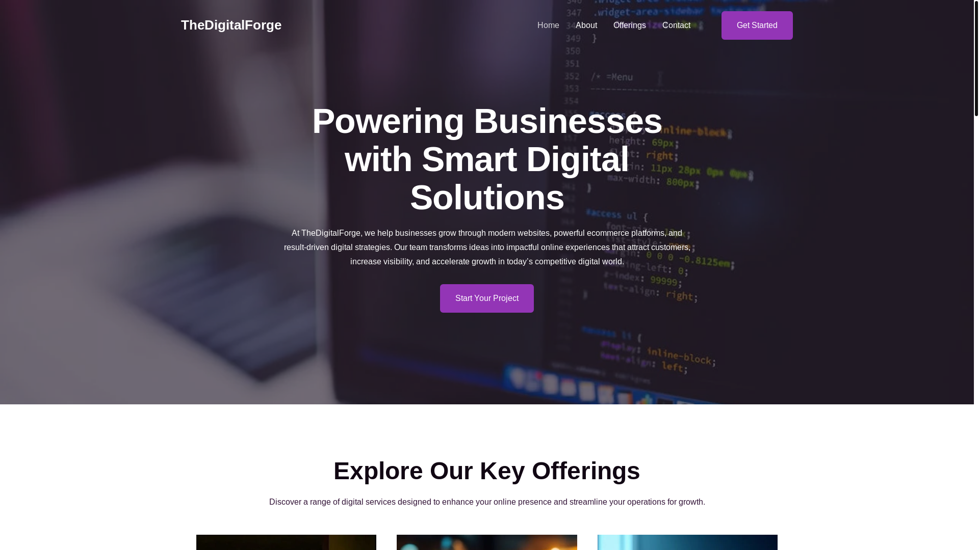 website screenshot of https://thedigitalforge.com.au/