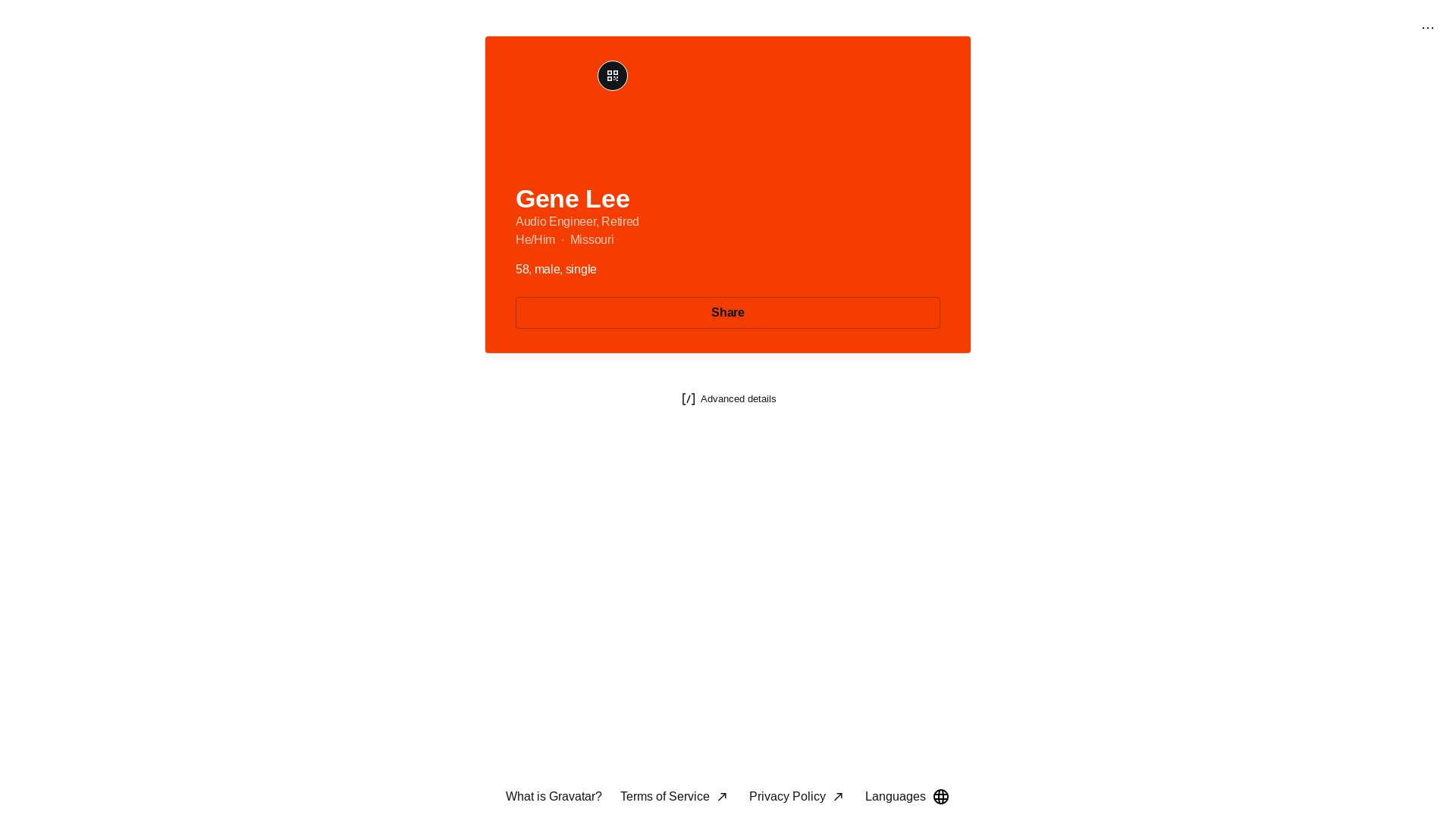 website screenshot of https://genelee.rocks/