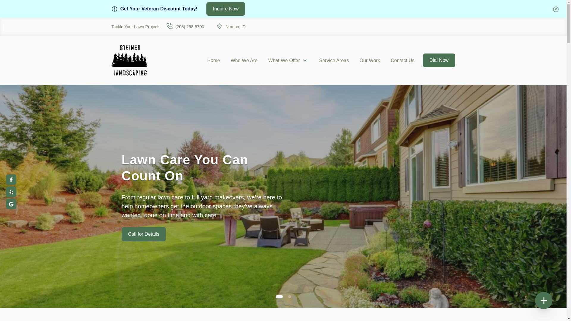 website screenshot of https://steinerslandscapingid.com/