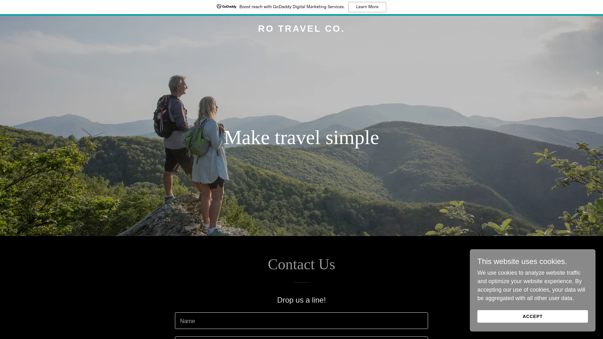 website screenshot of https://rotravelcompany.com/