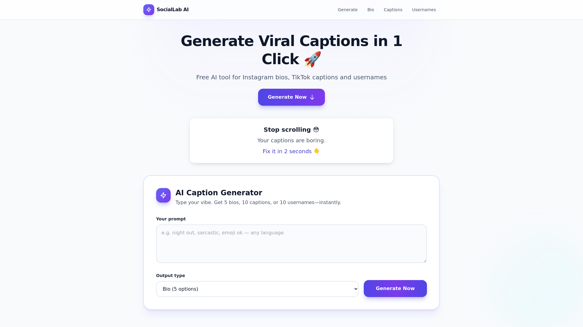 website screenshot of https://sociallabai.com/