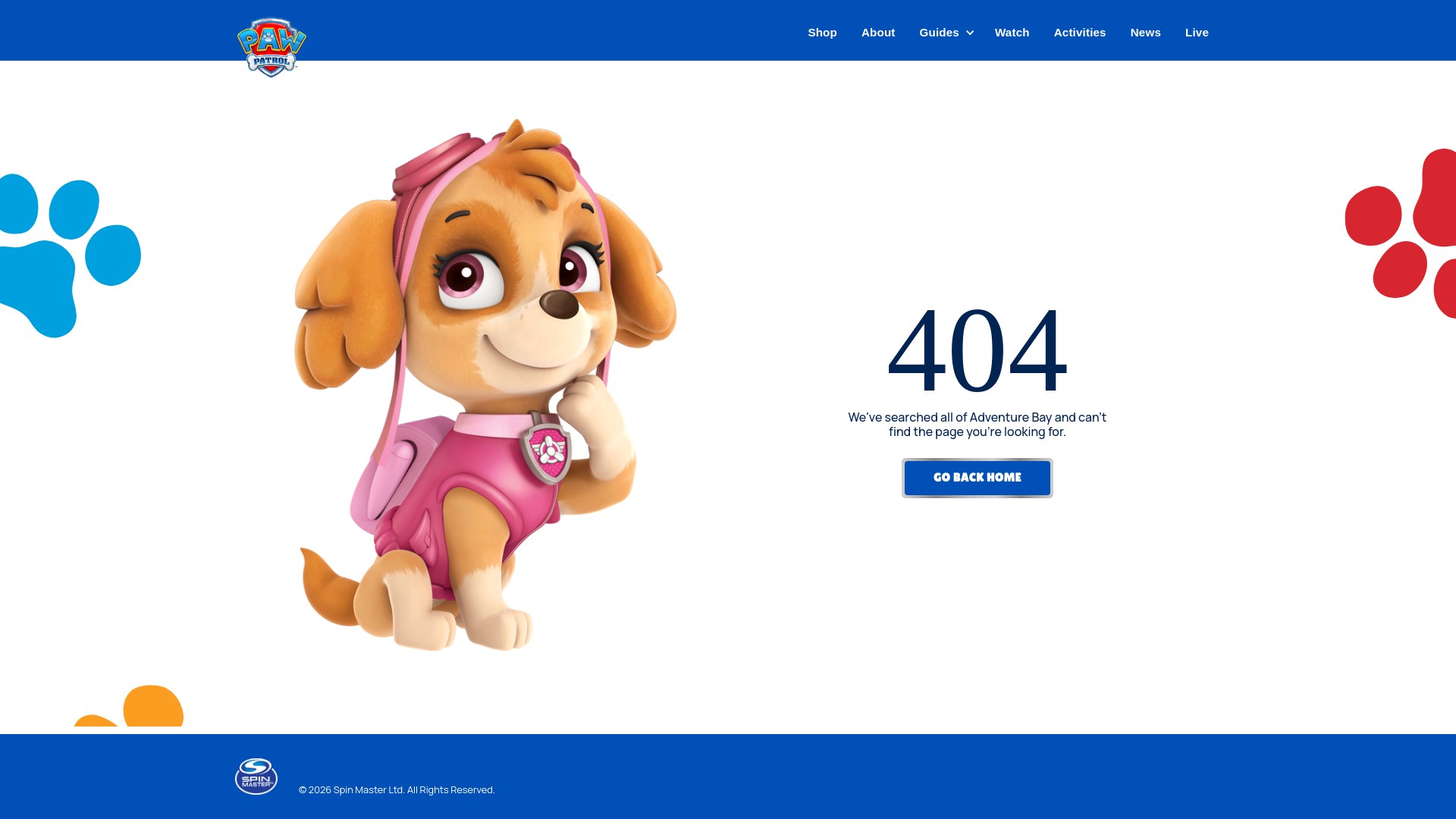 website screenshot of http://pawpatrol.com/ian