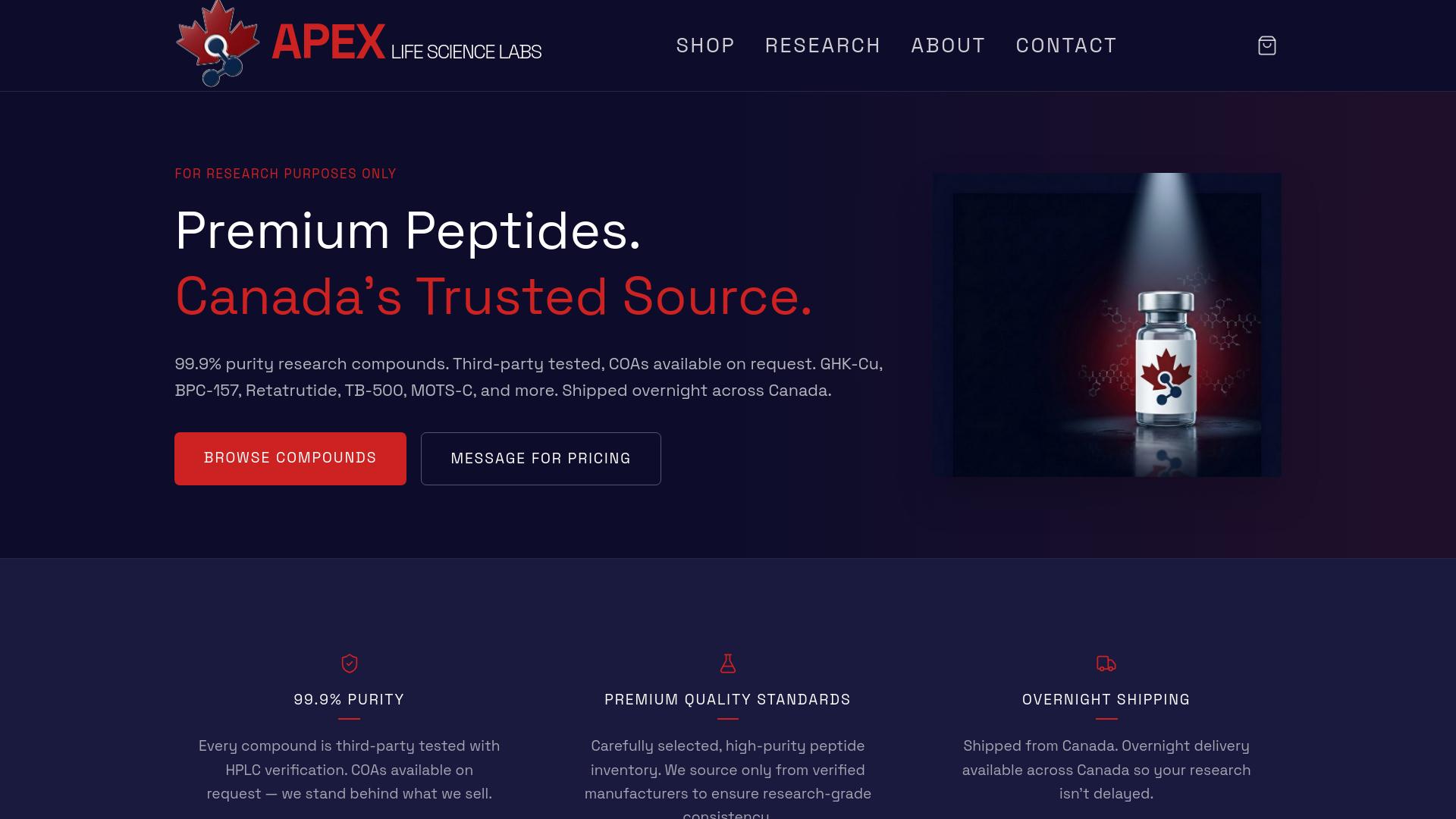 website screenshot of https://apexlifesciencelabs.pages.dev/