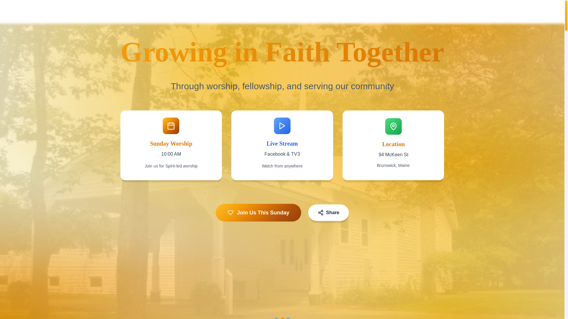 website screenshot of https://brunswicknazarene.com/