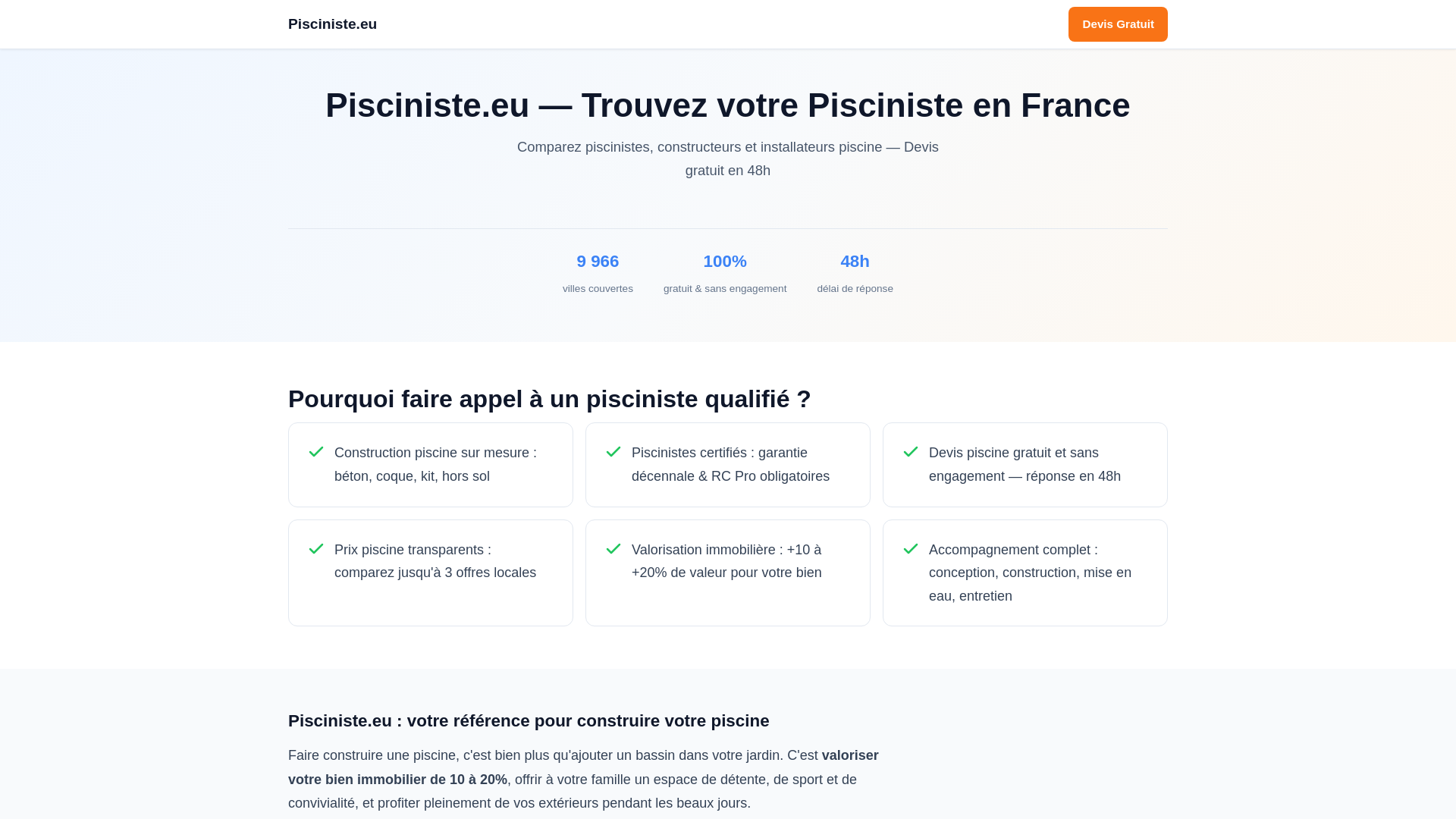 website screenshot of https://pisciniste.eu