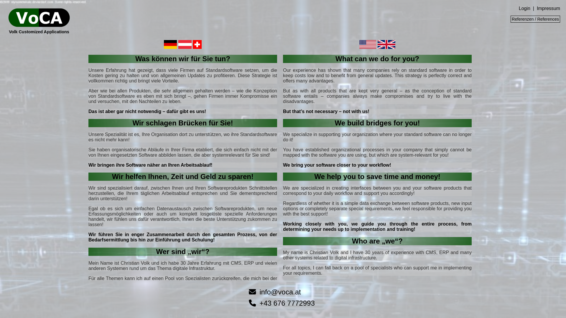 website screenshot of https://volk.co.at/