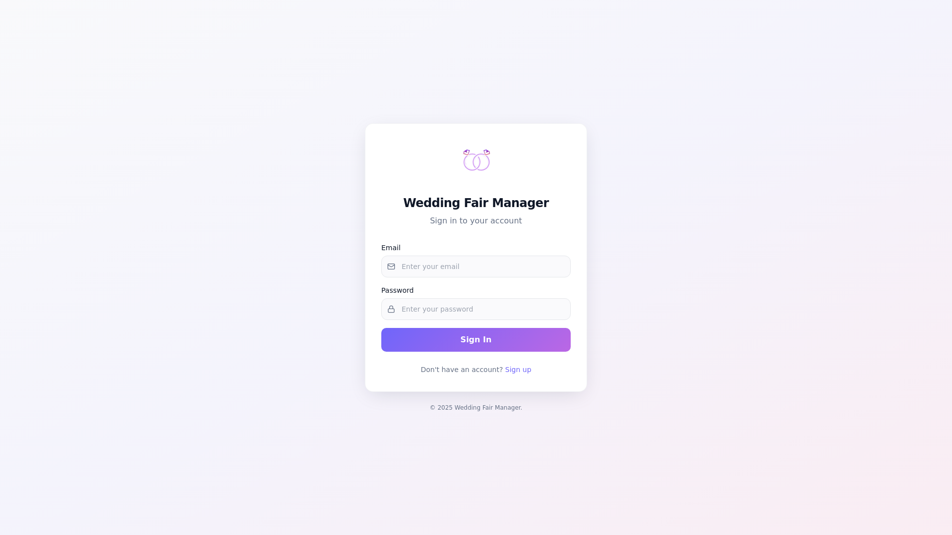 website screenshot of https://weddingfairpro.com/