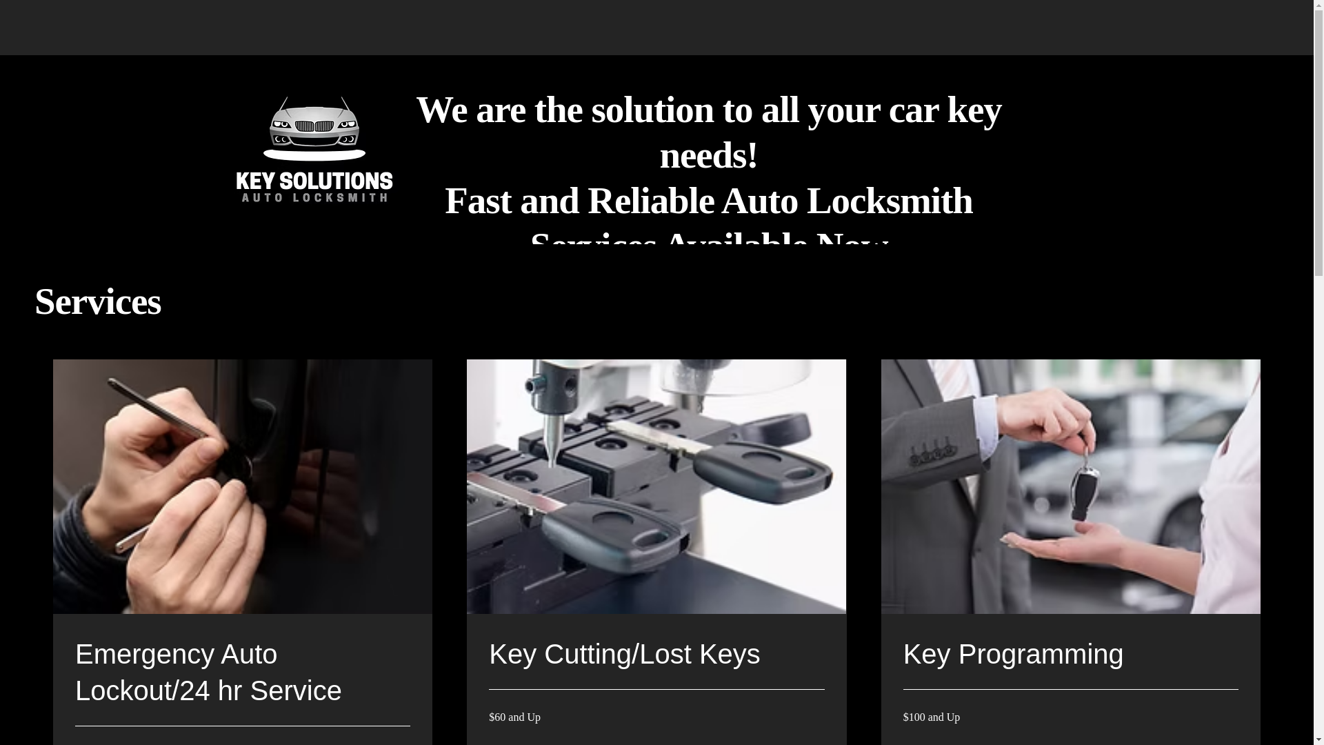 website screenshot of https://keysolutionsautolocksmith.com/