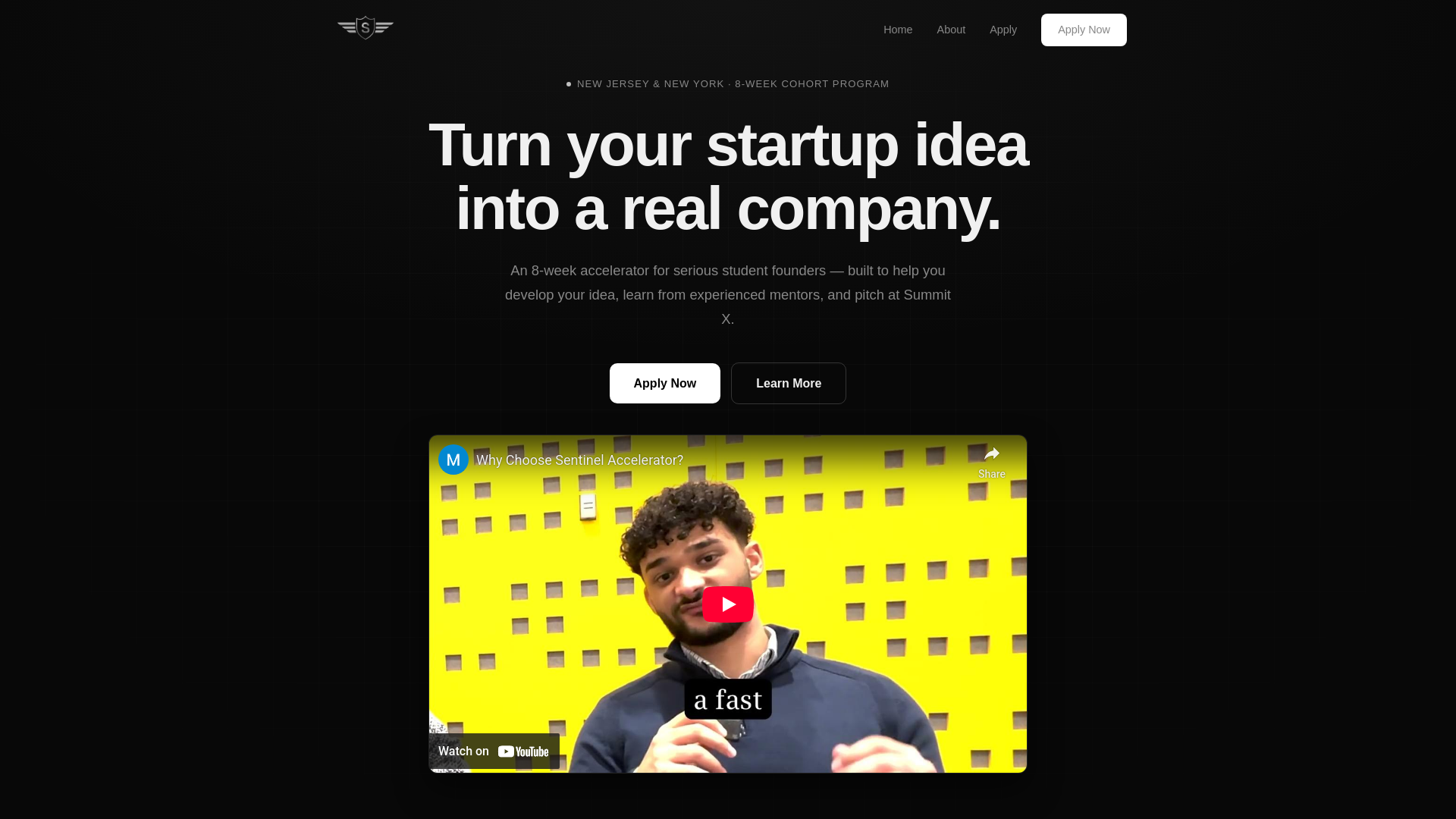 website screenshot of https://sentinelaccelerator.org/