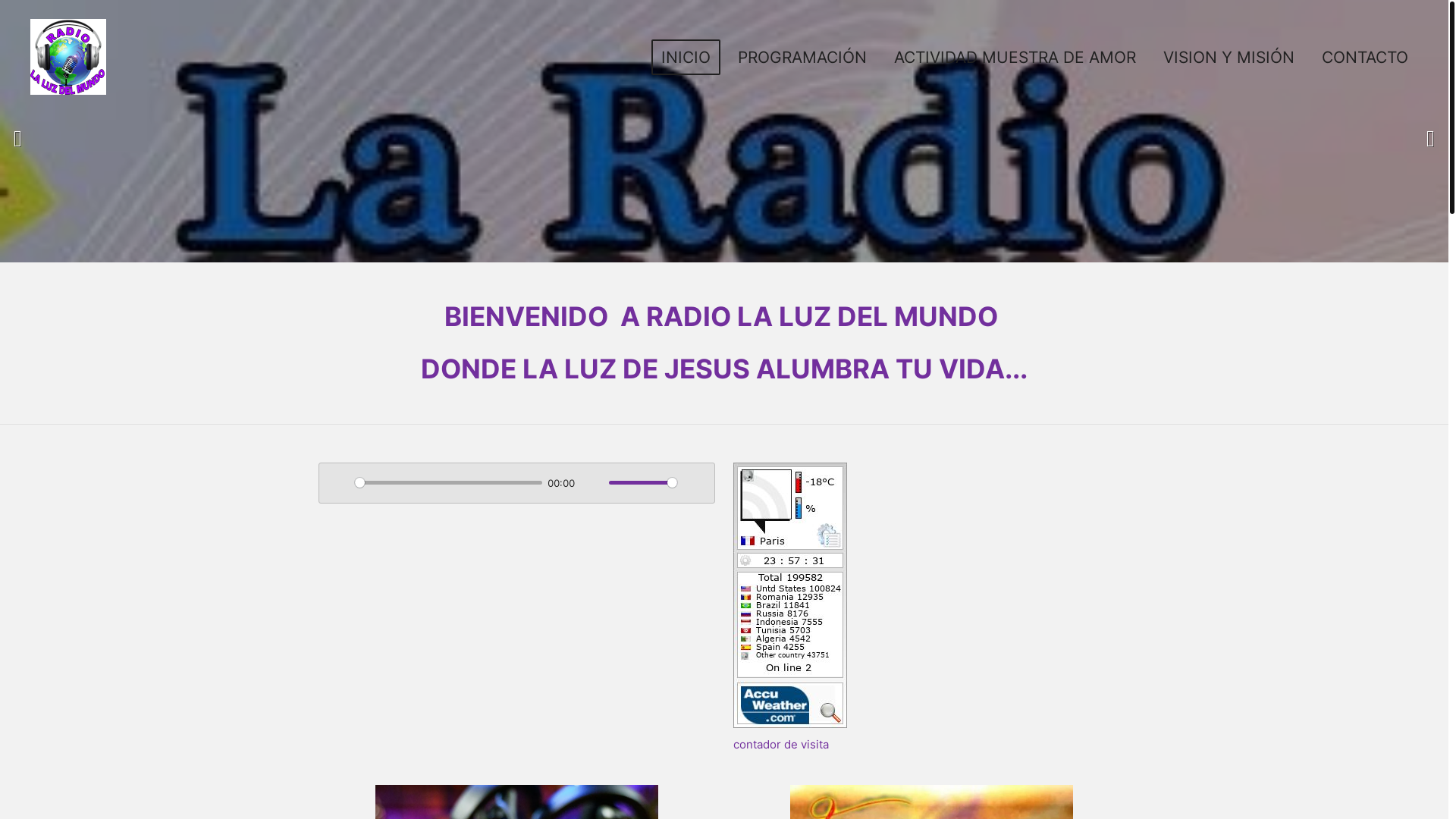 website screenshot of https://radiolaluzdelmundo.net/
